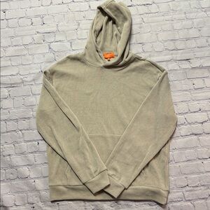 Negative Space Comfortable Corduroy Beige Hooded Sweatshirt